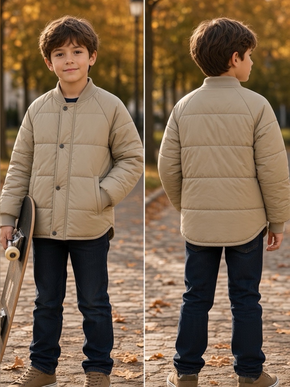 2par2 Autumn/Early Spring Puffer Jacket Zipper/Snap Close